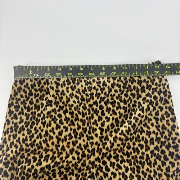 Vintage 90’s Leopard Print Velvet High Rise Flare Pants Womens Size 8 - Picture 6 of 8